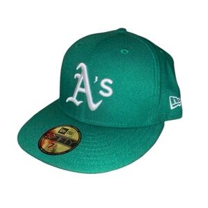 New Era Oakland Athletics A's 59Fifty Fitted Hat Size 7 3/8 MLB Green Cap